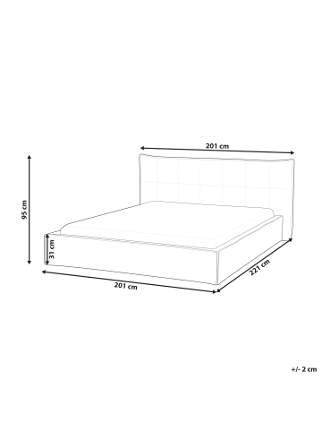 Beliani Doppelbett LESTRE  in Weiß/Schwarz - (W) 201 x (H) 95 x (L) 201 cm