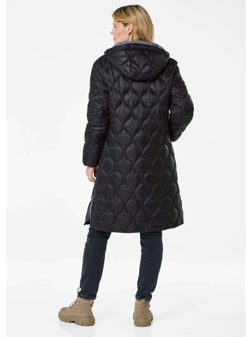 GOLDNER Steppmantel Wintermantel mit Stehkragen und Kapuze in schwarz