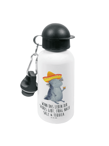 Mr. & Mrs. Panda Kindertrinkflasche Axolotl Tequila mit Spruch in Weiß