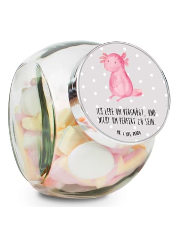 Mr. & Mrs. Panda Kaffeedose Axolotl Niedlich mit Spruch in Grau Pastell