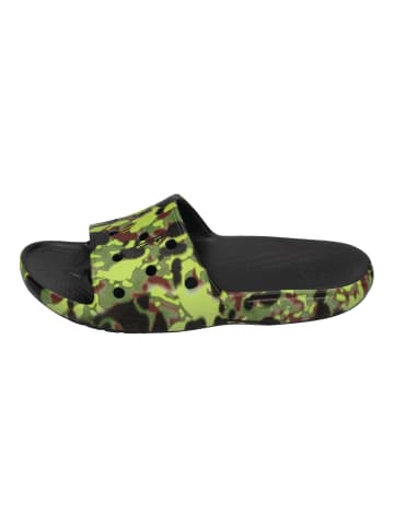 Crocs Pantoletten Classic Spray Camo Slide in schwarz