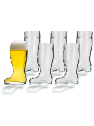 Stölzle 6er Set Biergläser Stiefel 1000 ml in transparent