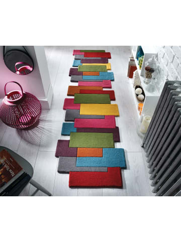 KADIMA DESIGN Wollteppich handgetuftet, geometrisch, rutschfest, Teppich Wolle in Multi