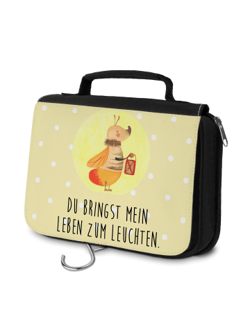 Mr. & Mrs. Panda Kosmetiktasche Glühwürmchen mit Spruch in Gelb Pastell