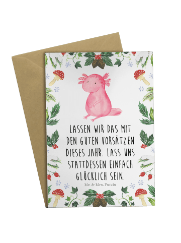 Mr. & Mrs. Panda Beileidskarte Axolotl Glücklich mit Spruch in Weiß