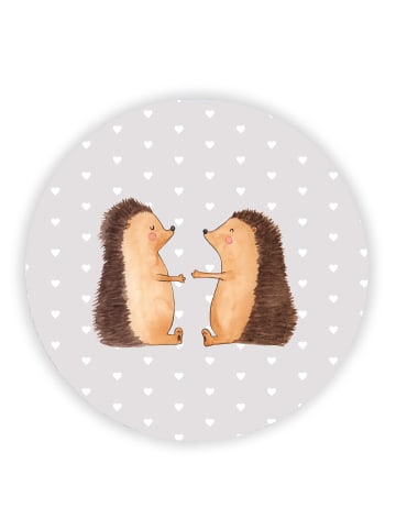 Mr. & Mrs. Panda Rund Magnet Igel Liebe ohne Spruch in Grau Pastell