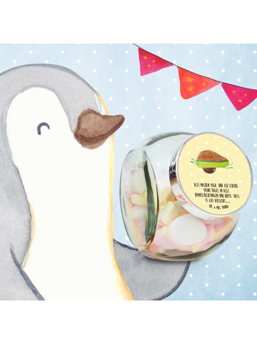 Mr. & Mrs. Panda Bonbonglas Avocado Yoga mit Spruch in Gelb Pastell