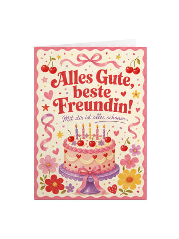 Mr. & Mrs. Panda Geburtstagskarte Torte Kerzen Design mit Spruch in Weiß