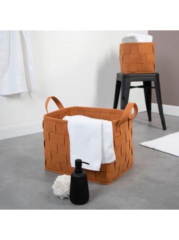 N8WERK Aufbewahrungskorb Filz 35cm rostbraun mit Henkel Braun