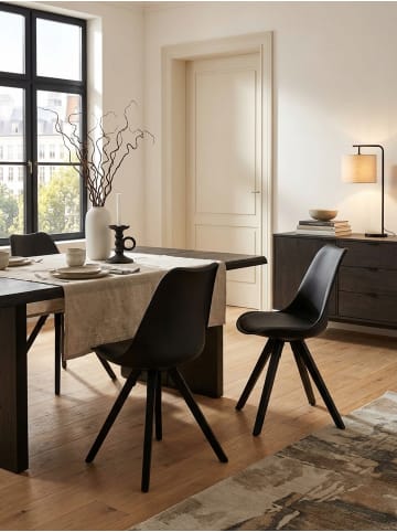 KADIMA DESIGN Esszimmerstuhl Modern | Stoff, Holzbeine, Filzgleiter in Schwarz