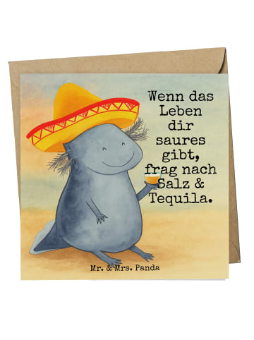 Mr. & Mrs. Panda Deluxe Karte Axolotl Tequila Design mit Spruch in Weiß