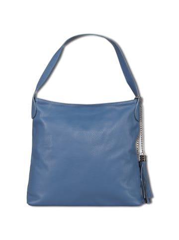 Toscanto Leder Schultertasche Toscanto Tasche jeansblau ca. 40cm