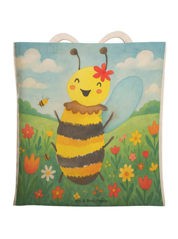 Mr. & Mrs. Panda Tasche Biene Happy Design ohne Spruch in Weiß