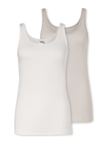 Schiesser Unterhemd / Top Modal Essentials in Offwhite / grau