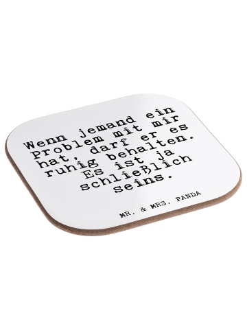 Mr. & Mrs. Panda Untersetzer für Gläser Wenn jemand ein Problem.... in Weiß