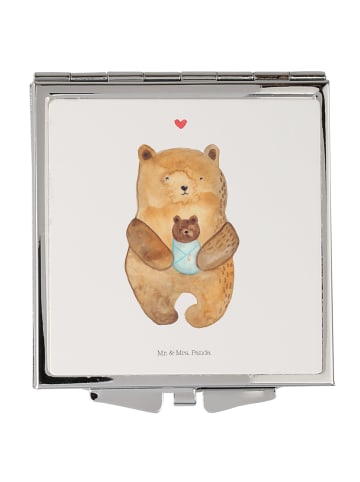 Mr. & Mrs. Panda Handtaschenspiegel quadratisch Bär Baby ohne Sp... in Weiß