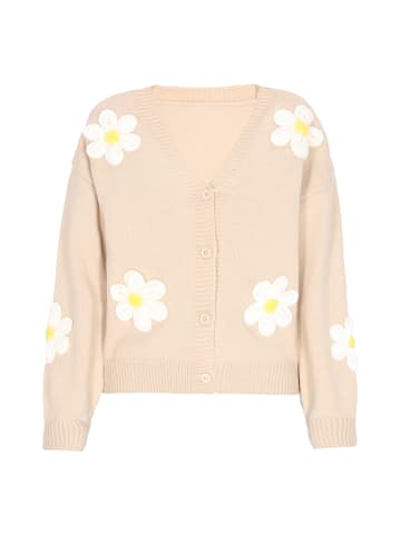 Swirly Cardigan in Beige White