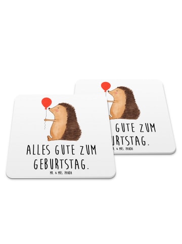 Mr. & Mrs. Panda Untersetzer Set Igel Luftballon mit Spruch in Weiß