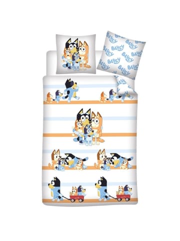 COFI 1453 Bluey Bettwäsche Set 140x200 cm Baumwolle Kinder Jungen Mädchen in Blau