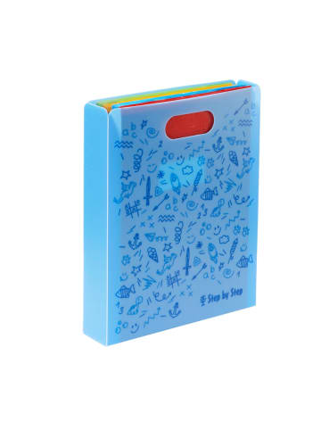 Step by Step Heftbox mit Tragegriff, transparent, bis DIN A4 in Blau