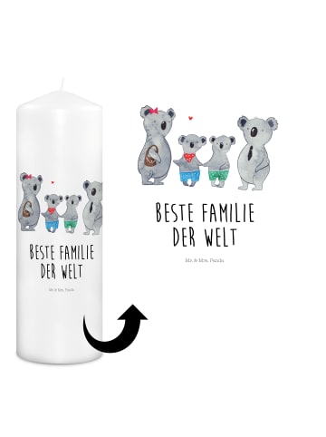 Mr. & Mrs. Panda Kerze Koala Familie zwei mit Spruch in Weiß