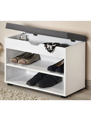Kesper Schuhregal mit Sitzfläche in weiß