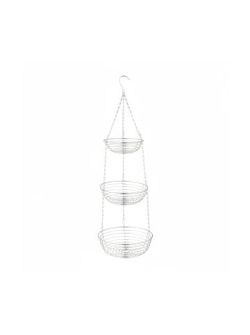 relaxdays Obstkorb in Silber - (H)82 x Ø 26,5 cm