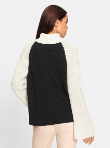 Heine Rollkragenpullover in schwarz-ecru