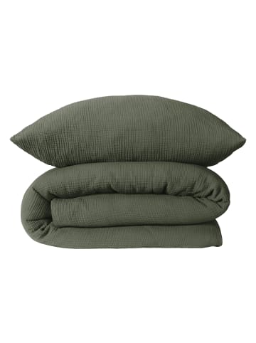 Schiesser Musselin-Bettwäscheset Molly in Dunkelgrün