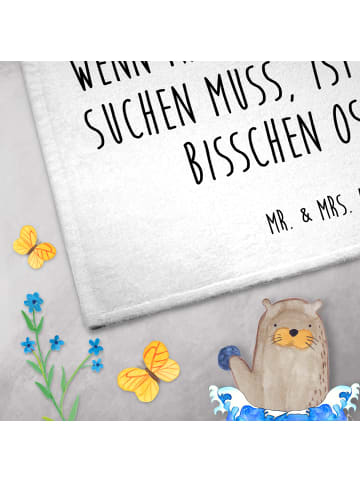 Mr. & Mrs. Panda Handtuch Küken Fliegenpilz mit Spruch in Weiß