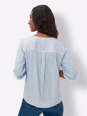 Heine Schlupfbluse in himmelblau-ecru-gestreift