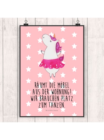 Mr. & Mrs. Panda wanddeko Einhorn Ballerina mit Spruch in Rot Pastell