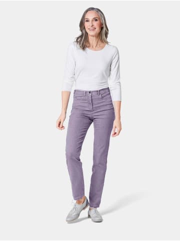 GOLDNER High-Stretch-Jeanshose in lavendel