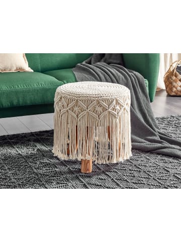Beliani Hocker NAWABAD in Beige/Braun - (W) 40 x (H) 40 x (L) 40 cm