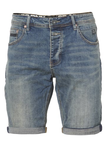 KOROSHI DENIM TAPERED FIT SHORTS in blau