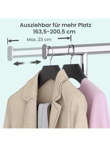 SONGMICS Kleiderständer Pataye in Silbern - (B)45 x (H)163 x (T)200 cm