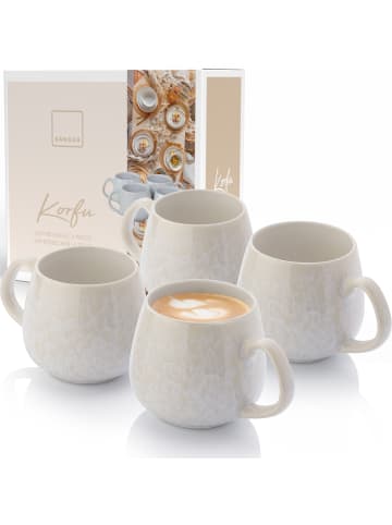 Sänger 4-tlg. Kaffeebecher Set in Creme Korfu aus Steingut