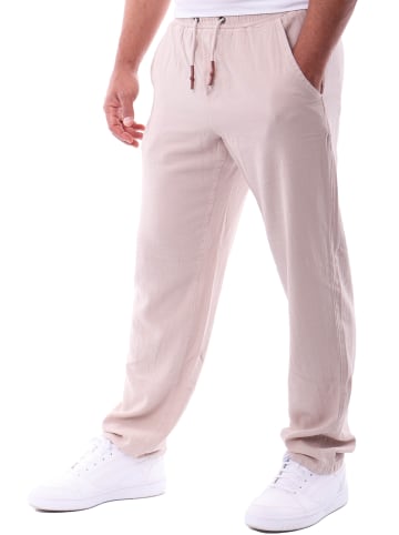 RESLAD Baumwollhose Freizeithose lang in beige