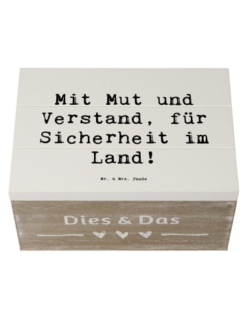 Mr. & Mrs. Panda Erinnerungskiste Spruch Polizist Mut Verstand m... in Weiß