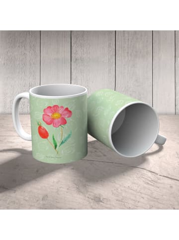 Mr. & Mrs. Panda Kindertasse Blume HageRundunge ohne Spruch in Blattgrün