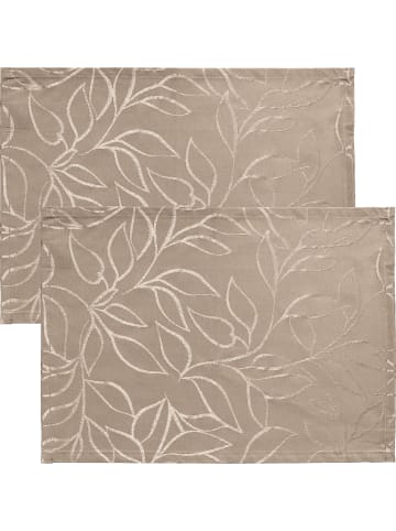 Erwin Müller Jacquard, Baumwollmischung Outdoor-Tischset 2er-Pack Terrassa in cappuccino