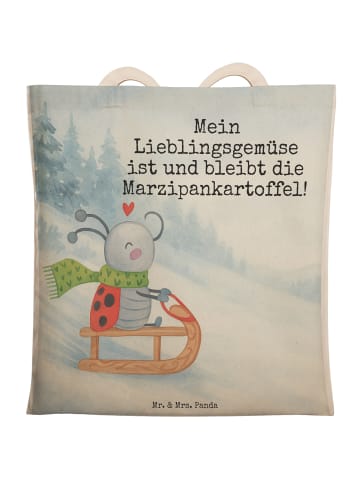 Mr. & Mrs. Panda Einkaufstasche Smörle Rodeln Design mit Spruch in Weiß