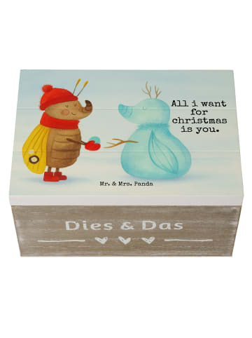 Mr. & Mrs. Panda Aufbewahrungsbox Nachtfalter Schneemann Design ... in Weiß