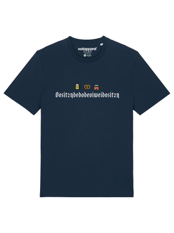 wat? Apparel T-Shirt Dositzndedodeoiweidositzn in Dunkelblau
