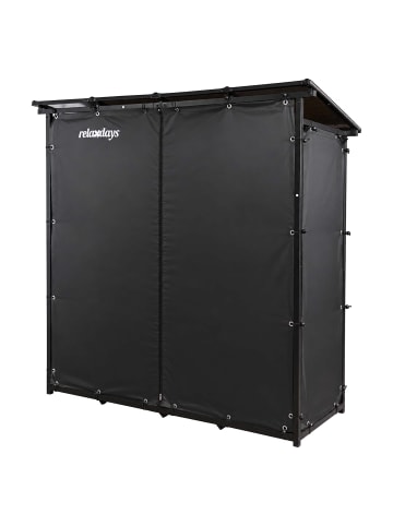 relaxdays Kaminholzregal in Schwarz - (B)185 x (H)185 x (T)70 cm