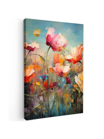 MuchoWow Leinwand bilder Bunte Blumen (BxH)