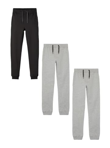 name it Basic Jogginghose 3-er Stück Set Sweatpants NKMSWEAT in Grau-Schwarz