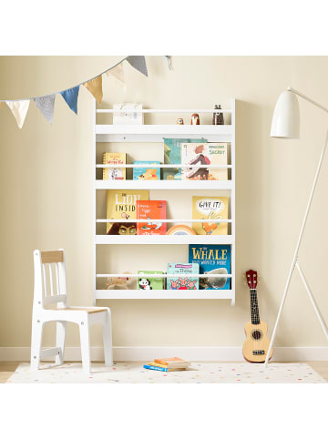 SoBuy Wandbücherregal in Reinweiß - (W) 12 x (H) 118 x (L) 80 cm