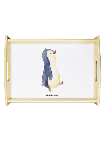 Mr. & Mrs. Panda Servier Tablett Pinguin mHerzieren ohne Spruch in Weiß