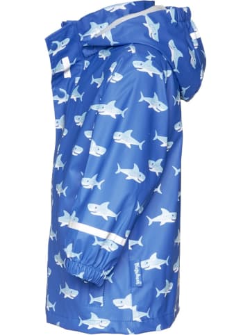 Playshoes Kinder Regenset "Regen-Set Hai allover" in Blau